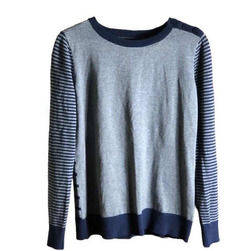Nautica Grey and‎ Navy Blue long sleeved mid weight Sweater size medium